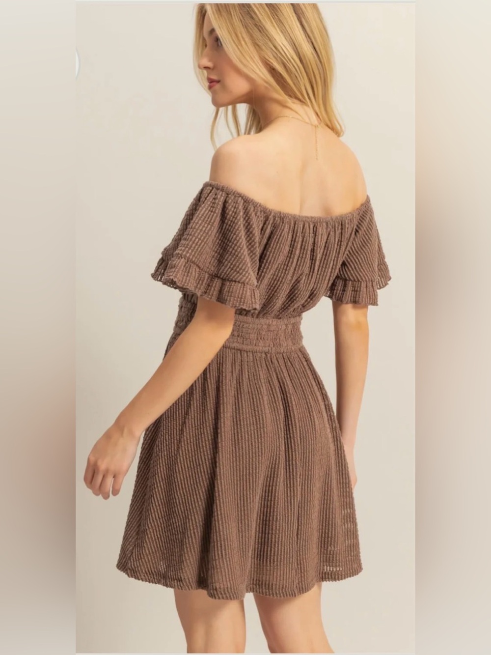 Brown Crochet Mini Dress
NWOT 
Size. Small